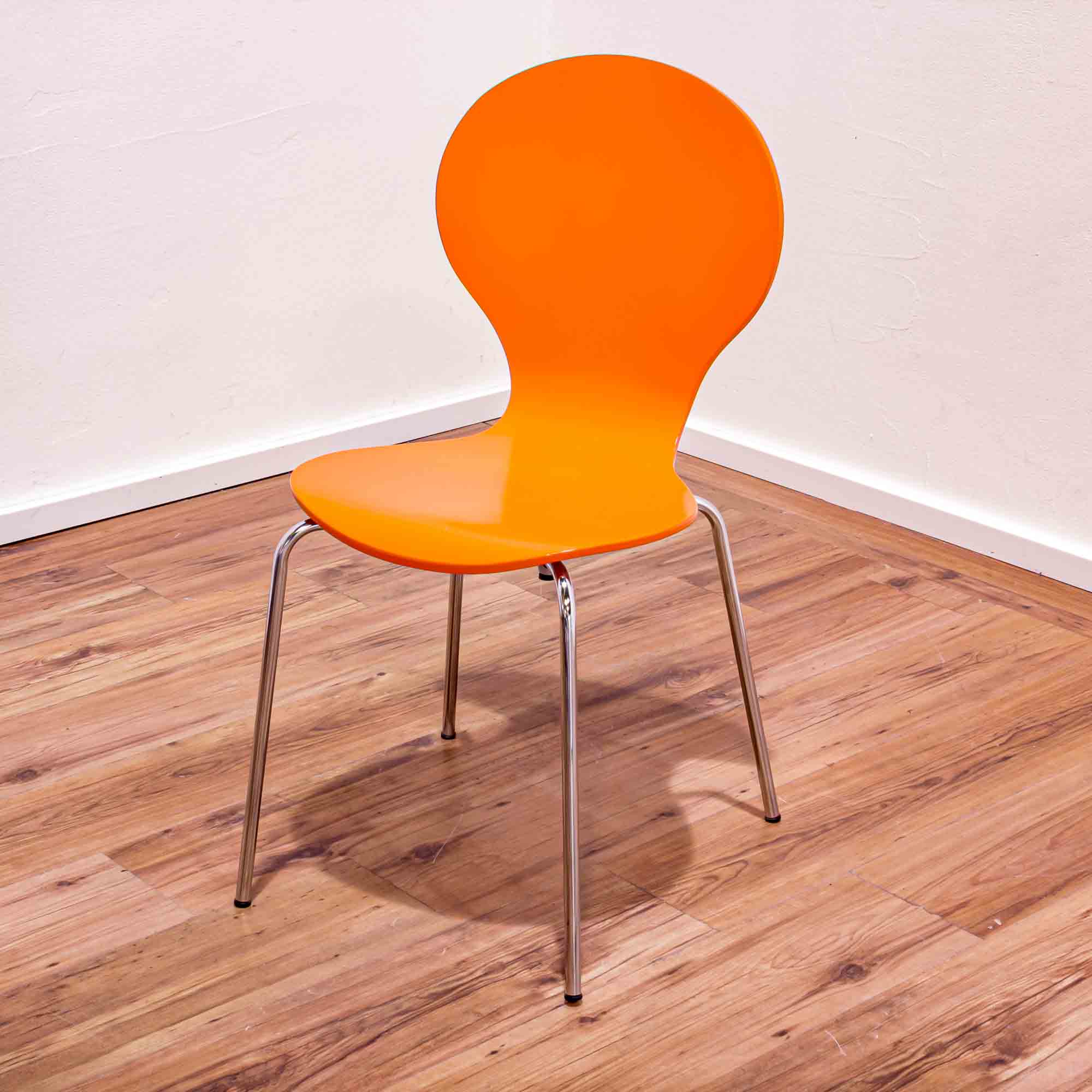 Besucherstuhl orange - ohne Armlehnen - 4-Fußgestell chrom