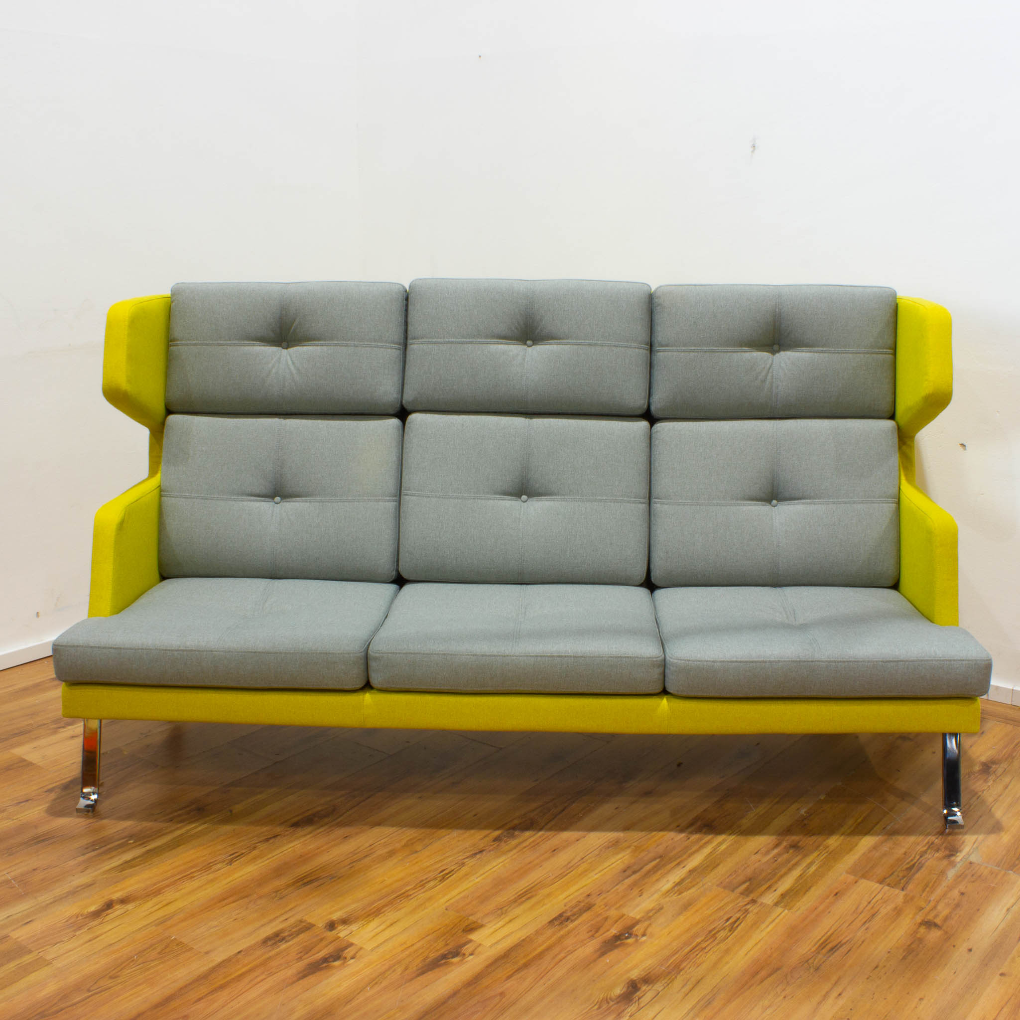 ProfiM "Flokk" 3-Sitzer Sofa - gelb & grau