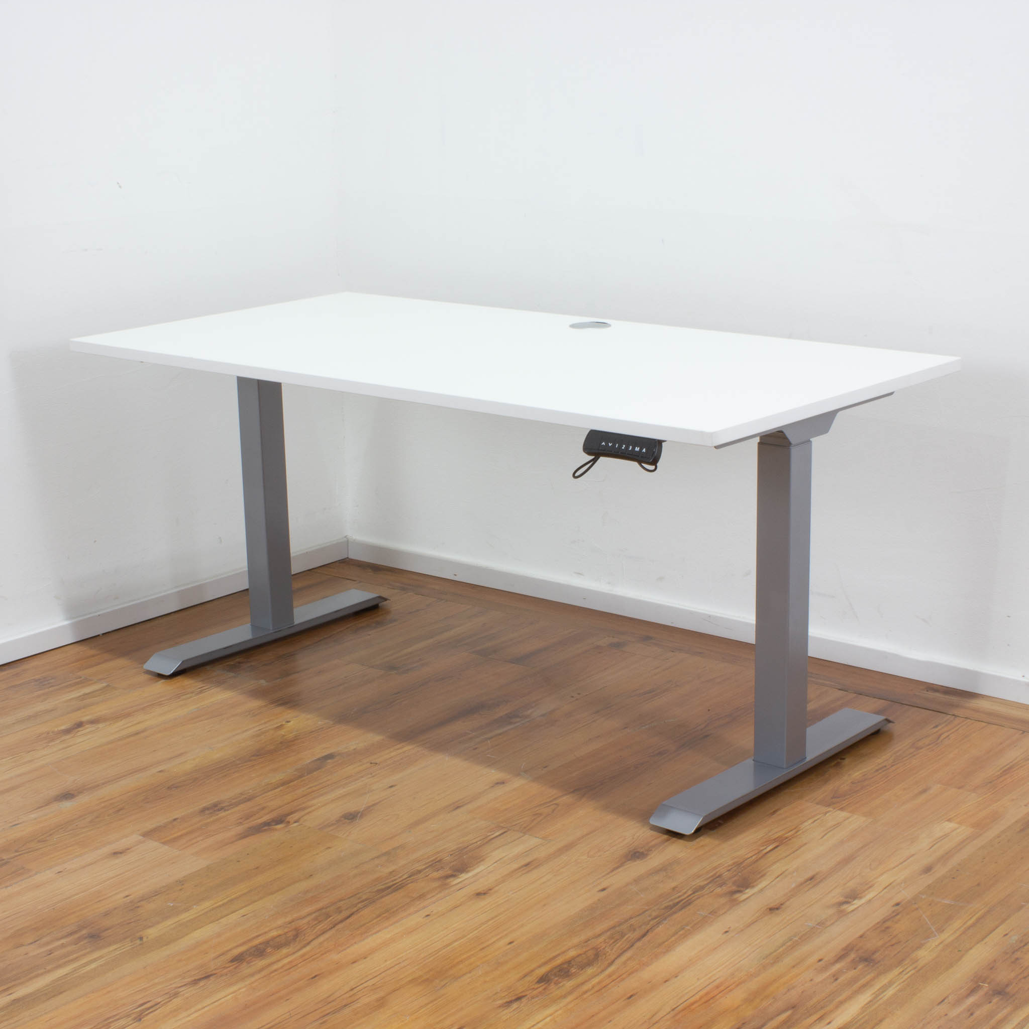 NEUWARE - Schreibtisch "E-Beam" 160 x 80 cm - weiß - Fußgestell Silber