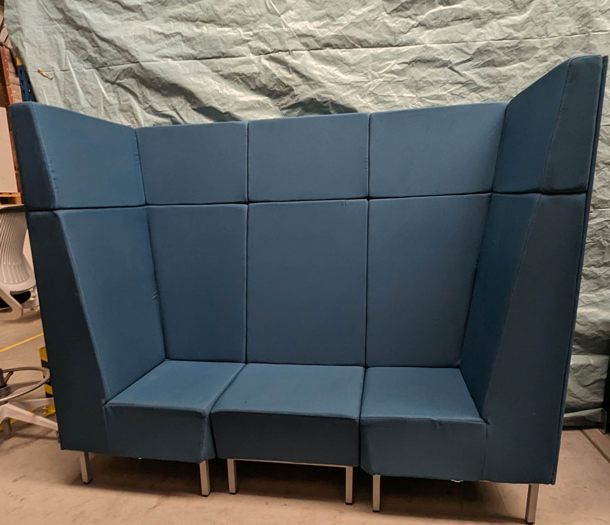 Lounge Couch Stoff blau - 220 x 77 x 160 cm 