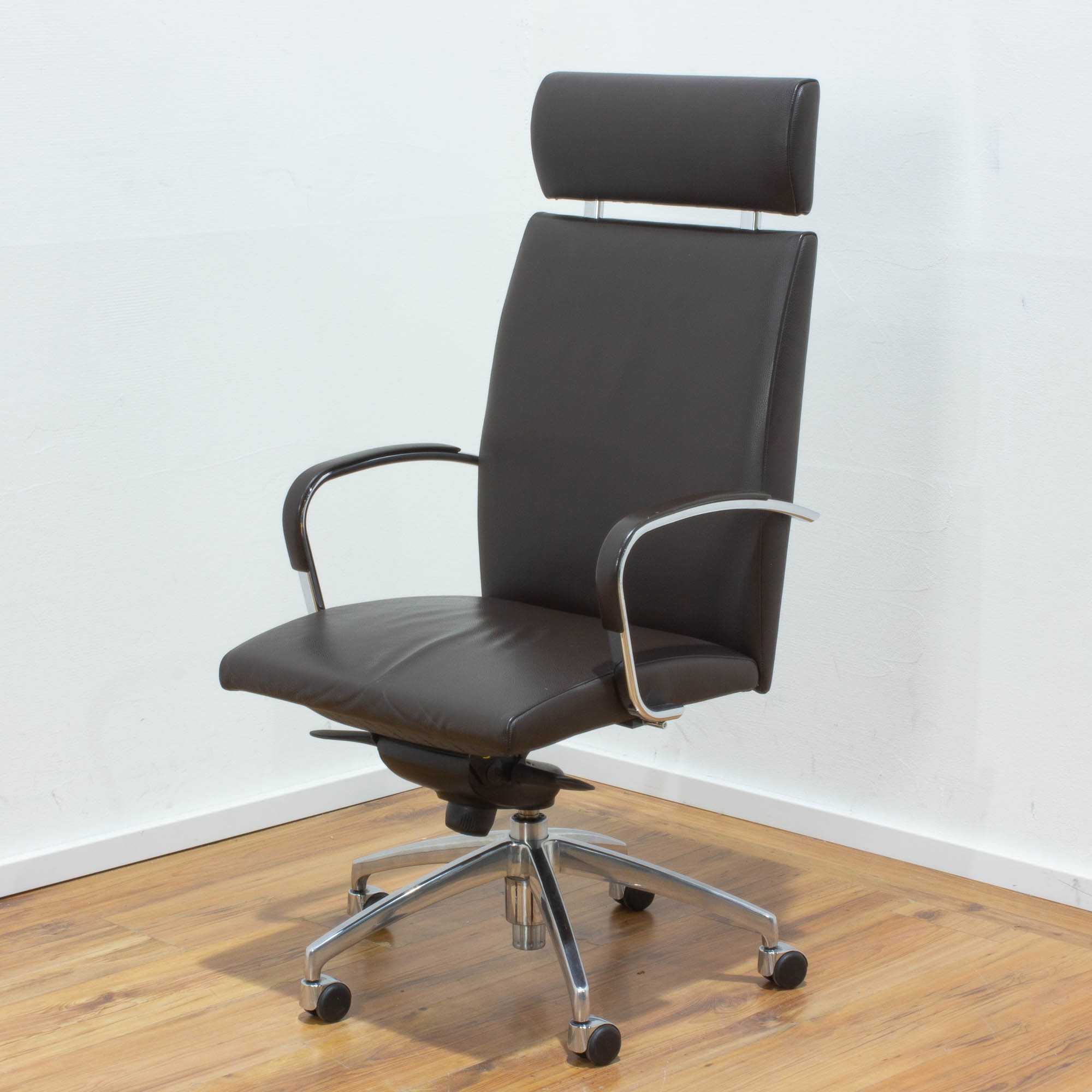 Spiegels "Tano" Office Chair - Leder braun - Gestell chrom