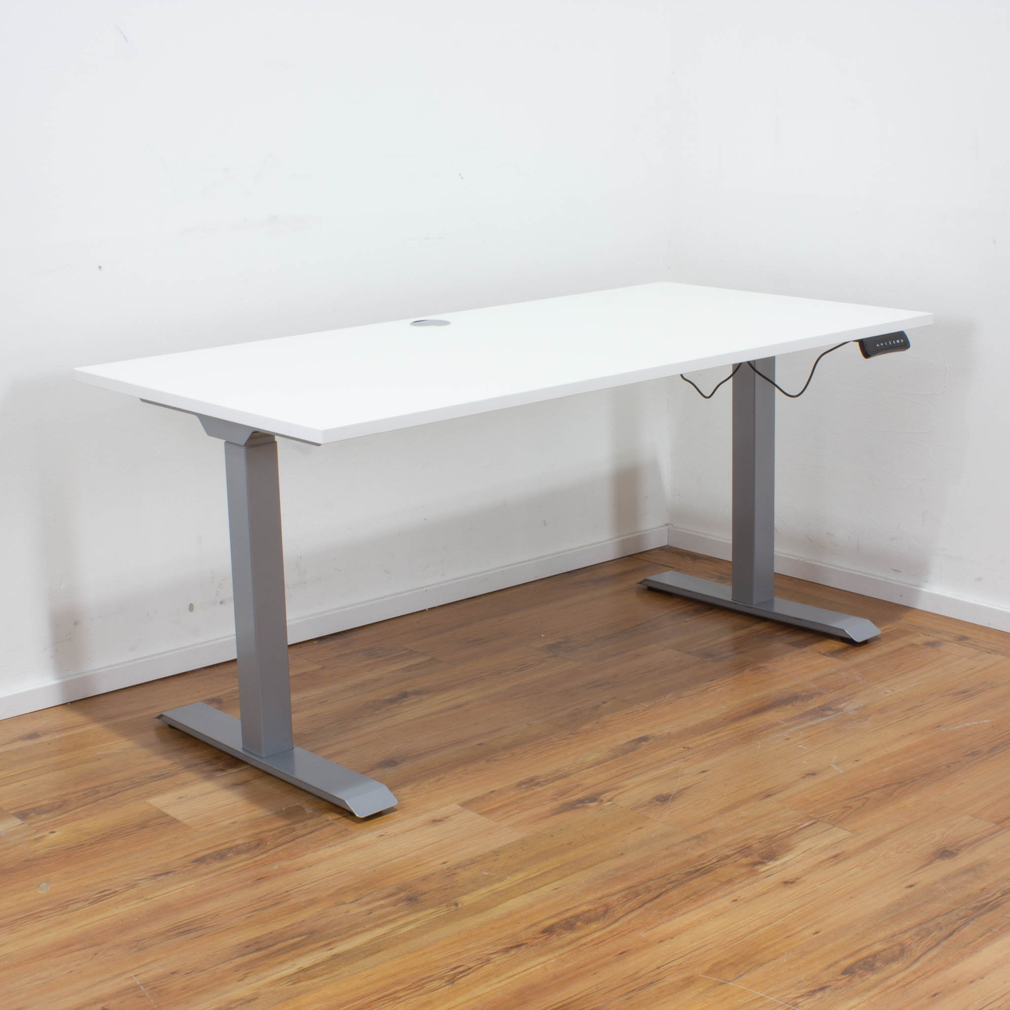 NEUWARE - Schreibtisch "E-Beam" 160 x 80 cm - weiß - Fußgestell Silber