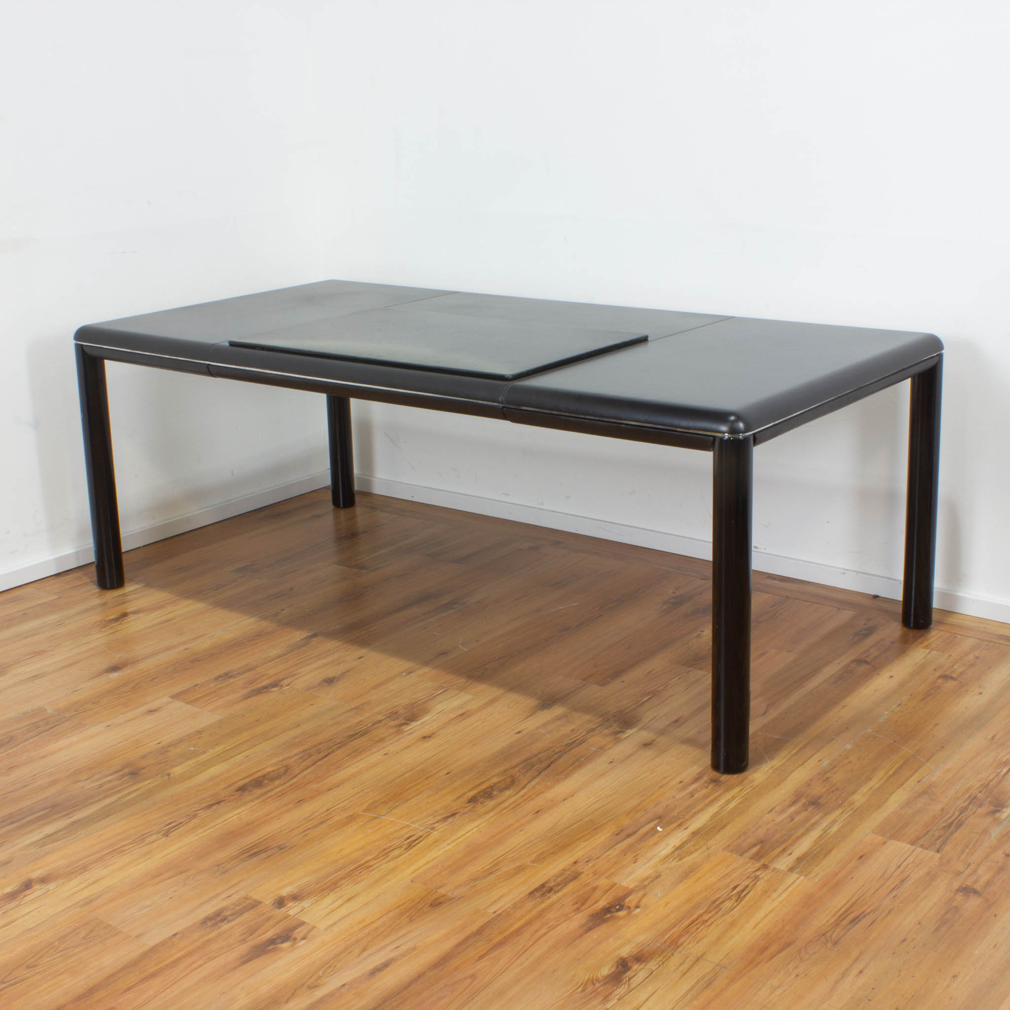 Knoll Schreibtisch - Leder schwarz - 200 x 70 cm 