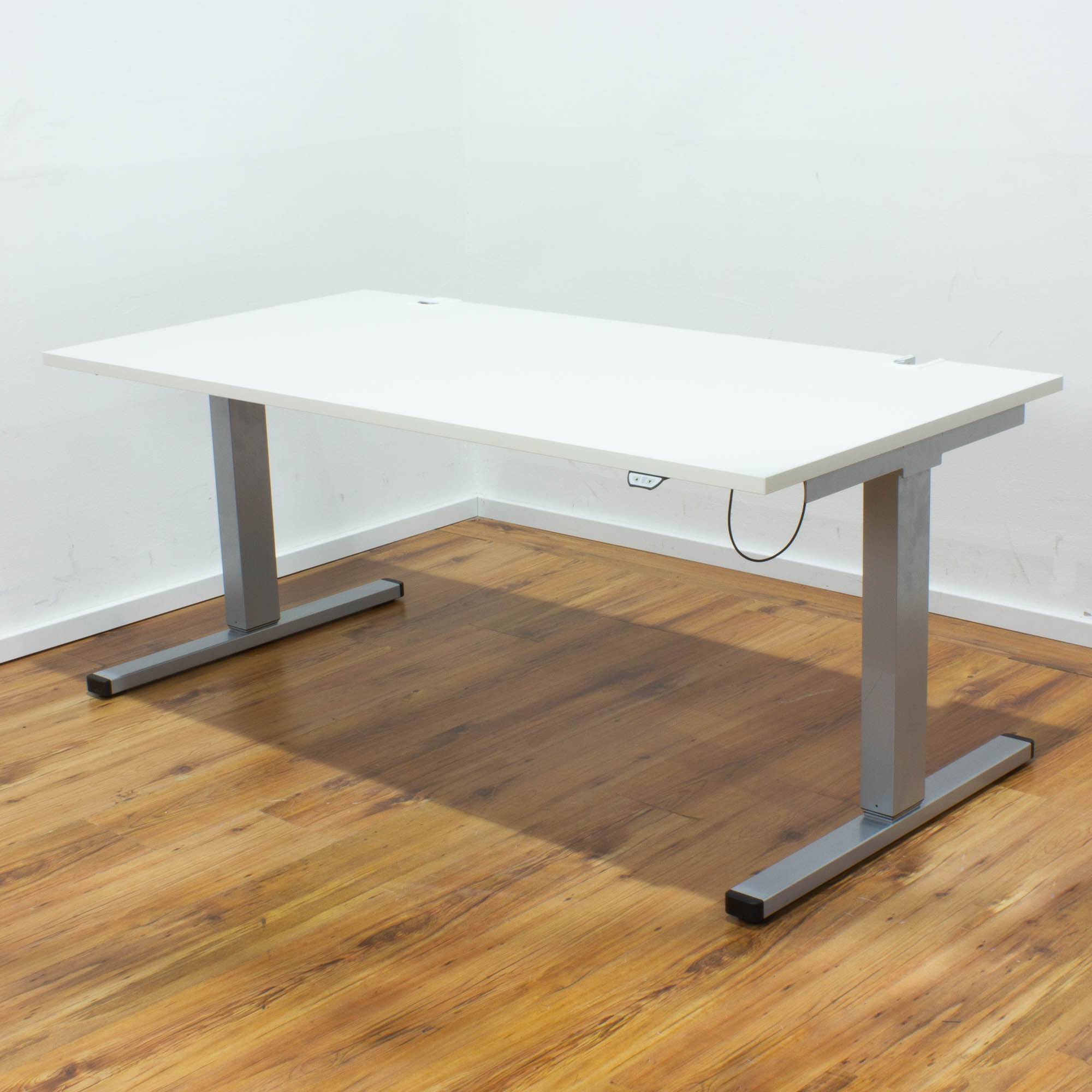 Ceka E-Schreibtisch - 160 x 80 cm weiß - Gestell silber