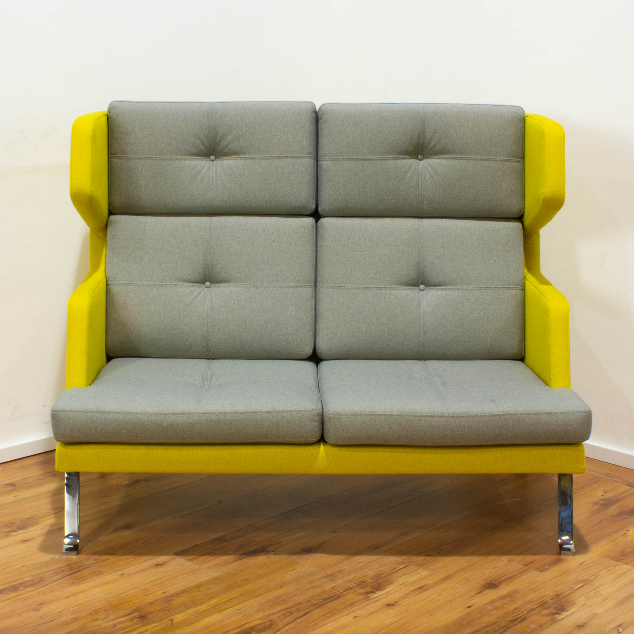 ProfiM "Flokk" 2-Sitzer Sofa - gelb & grau