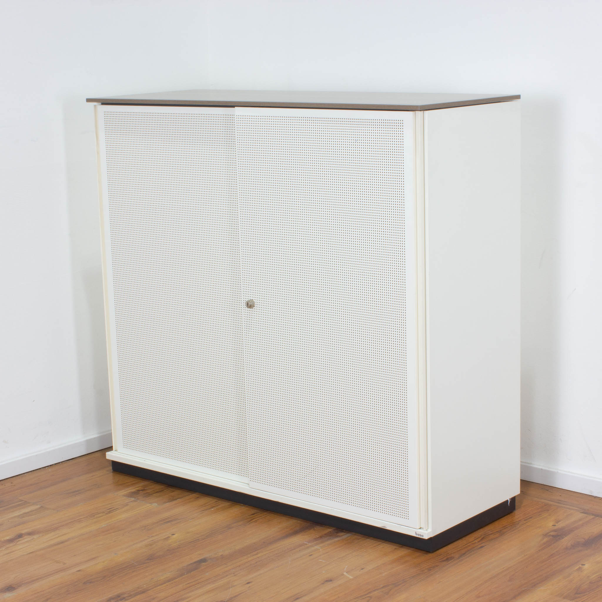 bene Sideboard 3OH - Korpus weiß - Platte eiche grau - Breite 120 cm