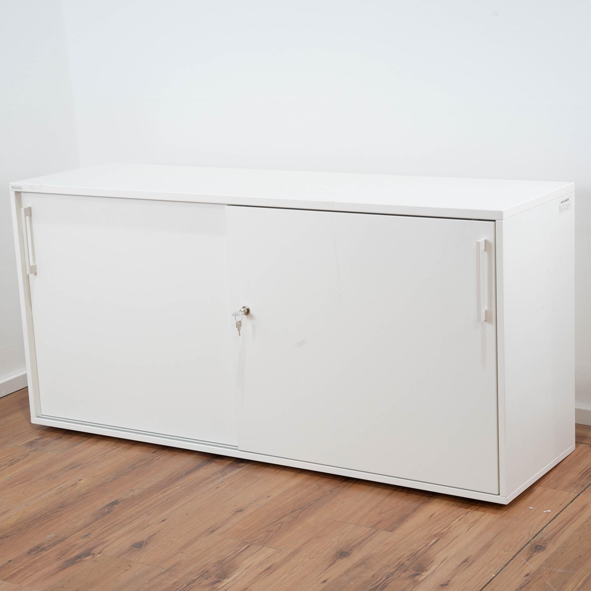 Palmberg Sideboard "Prisma2" Korpus weiß - Schiebetüren - abschließbar - Maße: H= 77 x B= 160 x T= 46 cm
