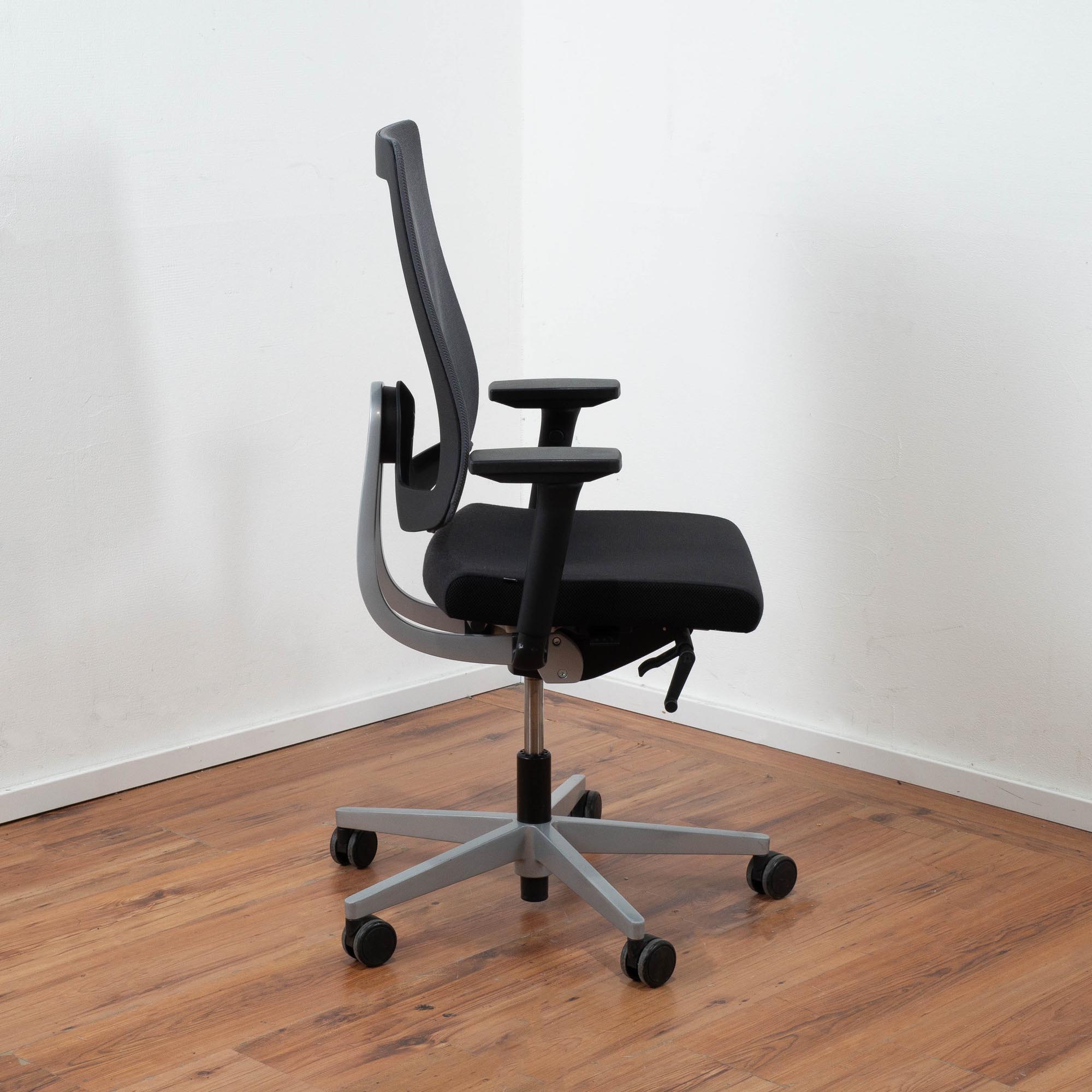 Sedus "Black Dot.Net" Bürodrehstuhl Polster schwarz mit Netz-Rückenlehne grau