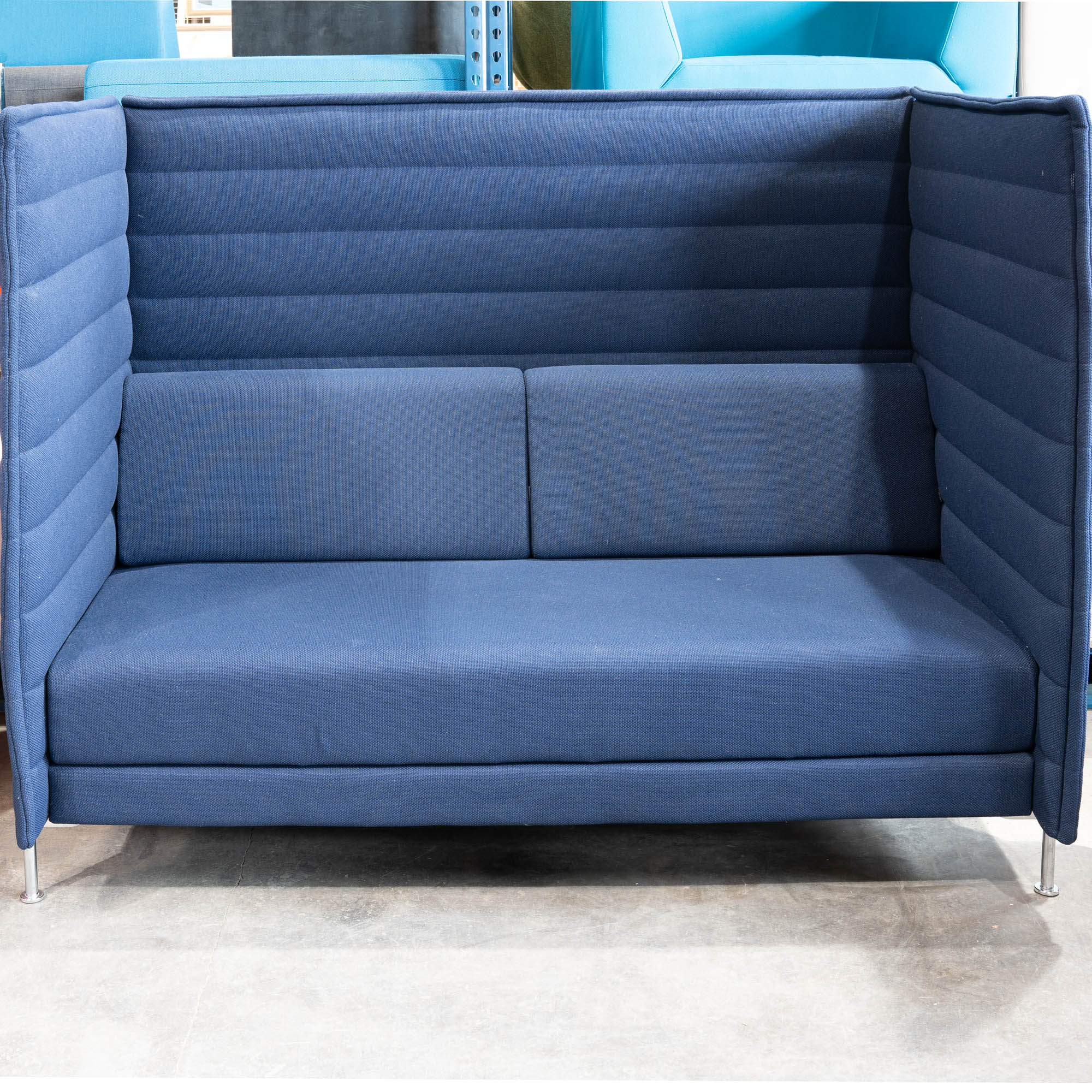 Vitra Alcove Highback Sofa blau - 150 x 140 x 80 cm - Zweisitzer 
