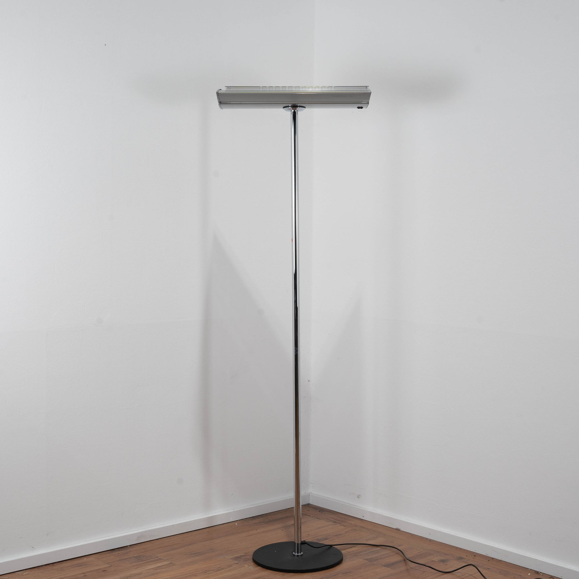 Stehlampe chrom - Tellerfuß - 187 cm 