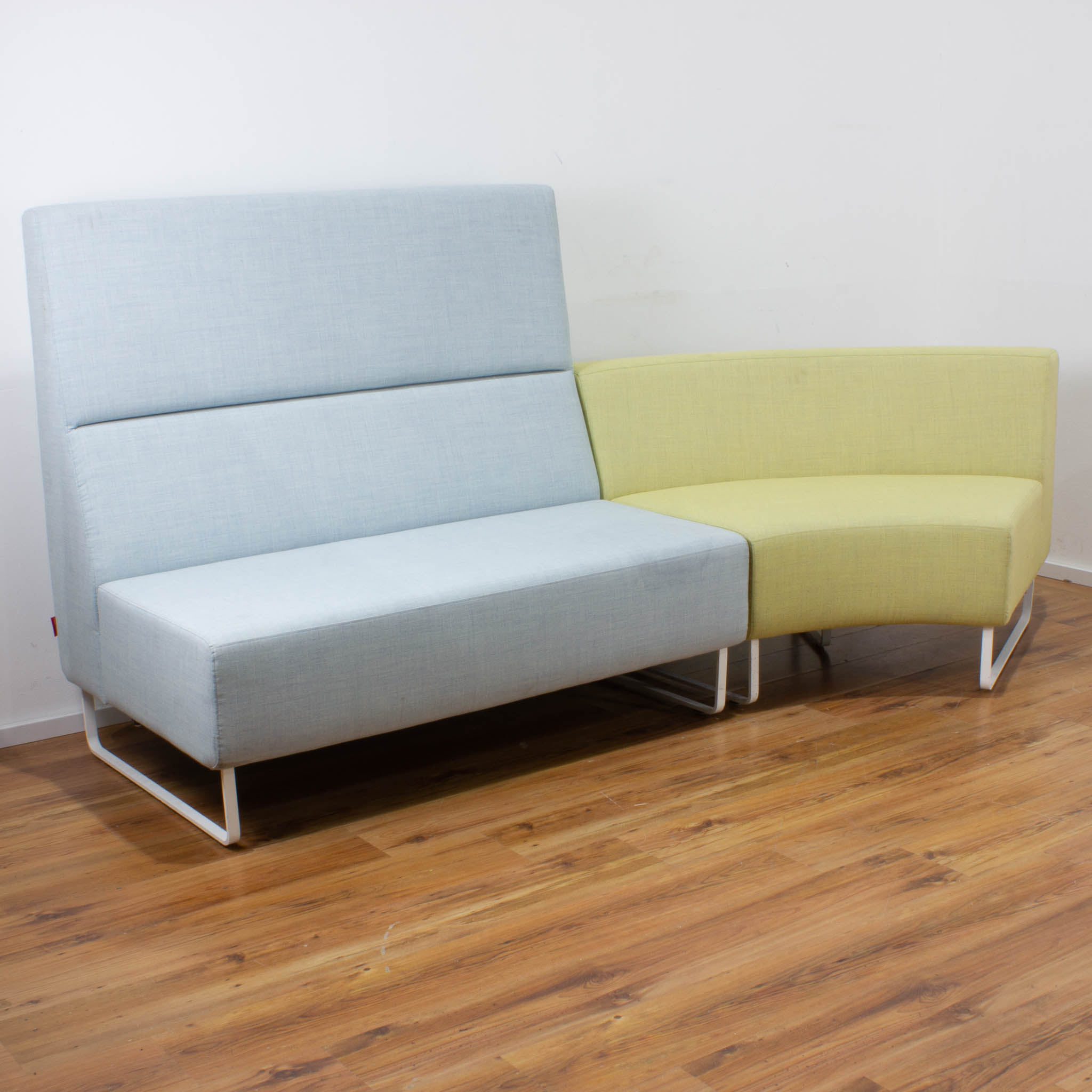 Haworth Lounge Sofa blau und gelb - 2-teilig - einzeln stellbar 