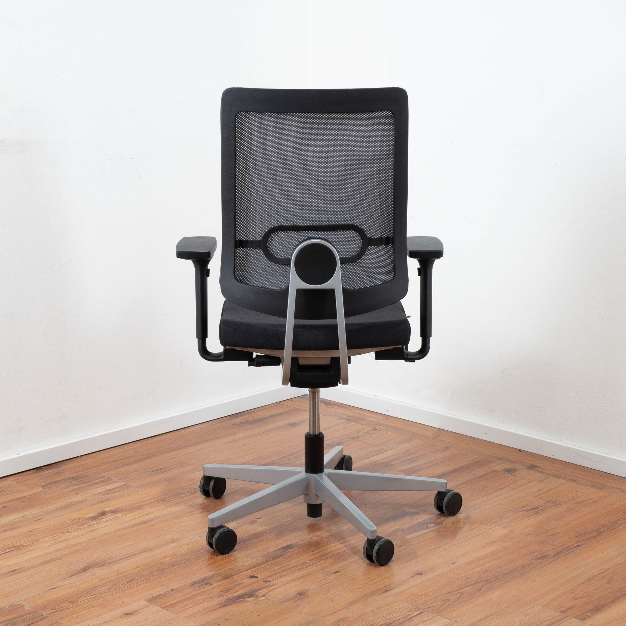 Sedus "Black Dot.Net" Bürodrehstuhl Polster schwarz mit Netz-Rückenlehne grau