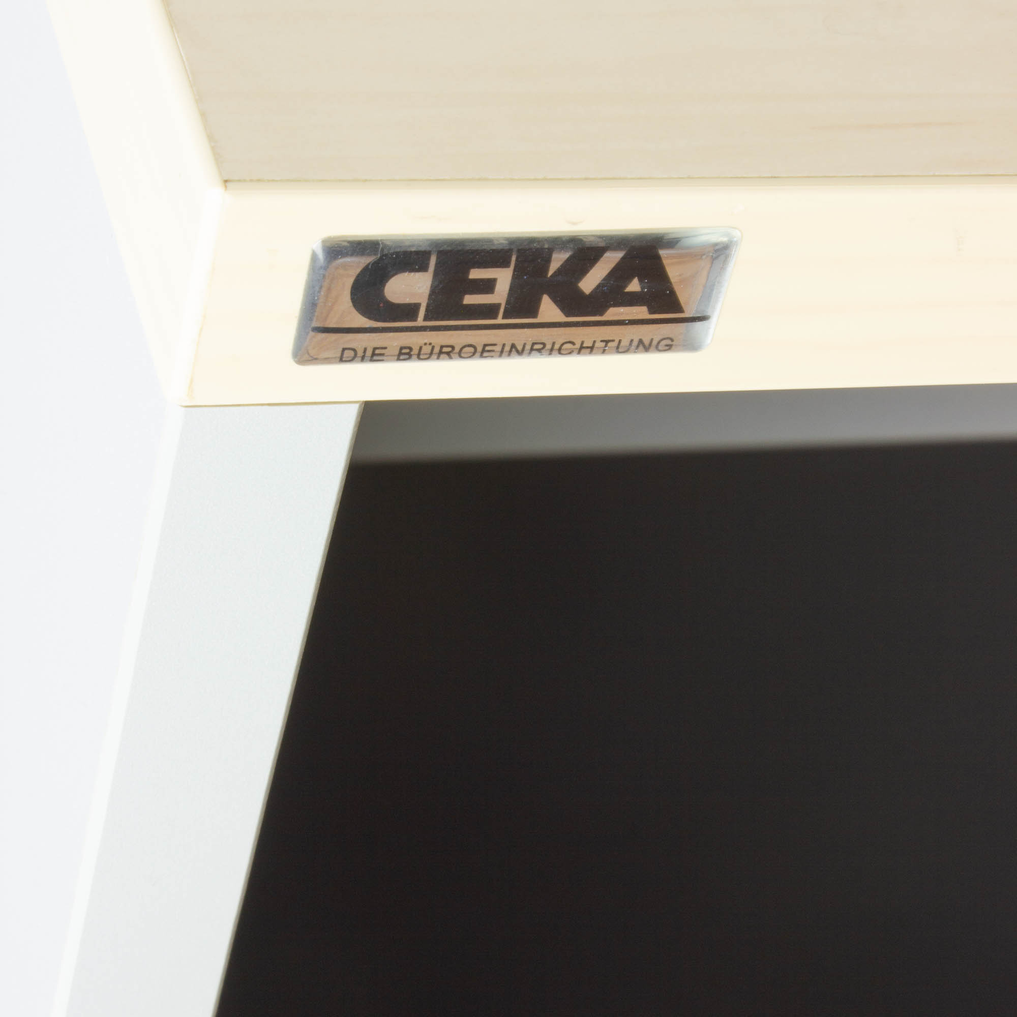 Ceka Highboard 5OH - Korpus silber - Deckplatte ahorn - Querrolladen silber