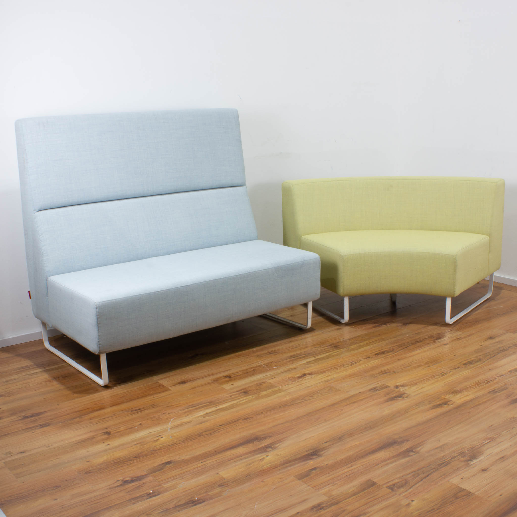 Haworth Lounge Sofa blau und gelb - 2-teilig - einzeln stellbar 