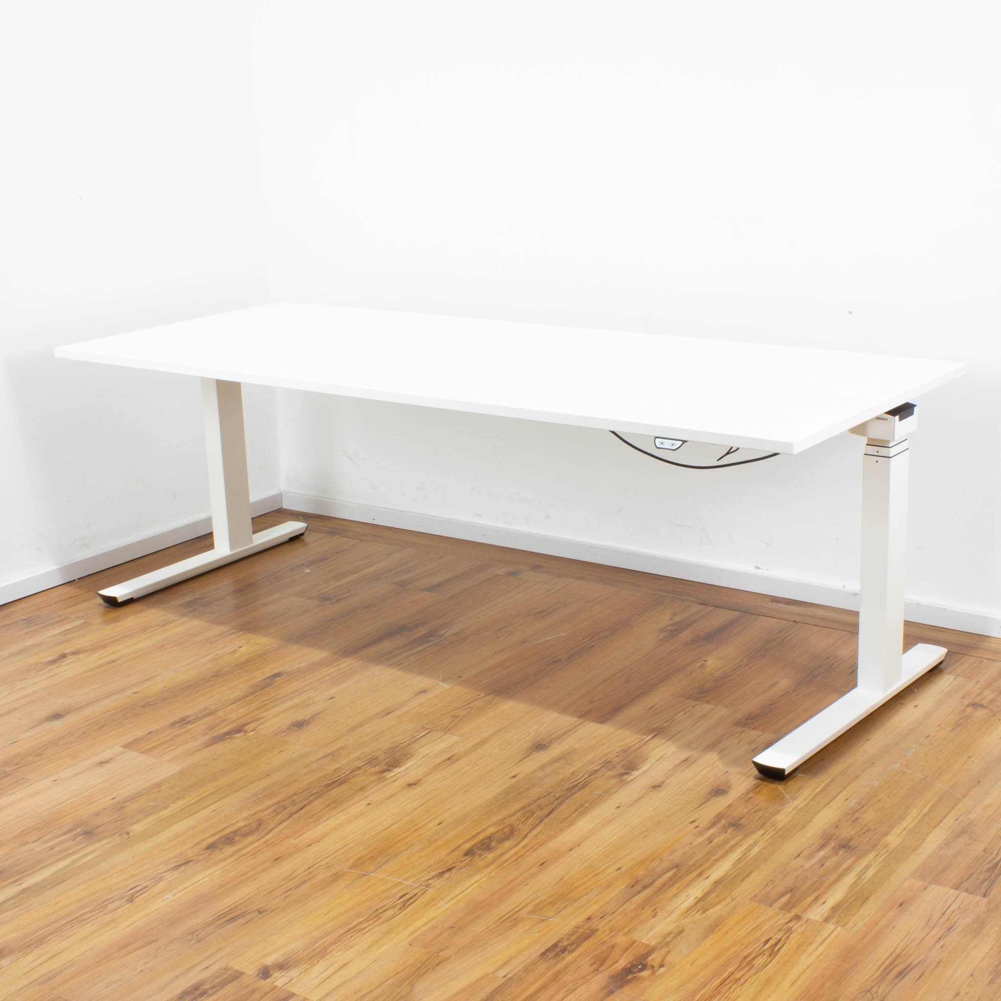 Palmberg E-Tisch - 200 x 80 cm - Platte weiß - Gestell weiß