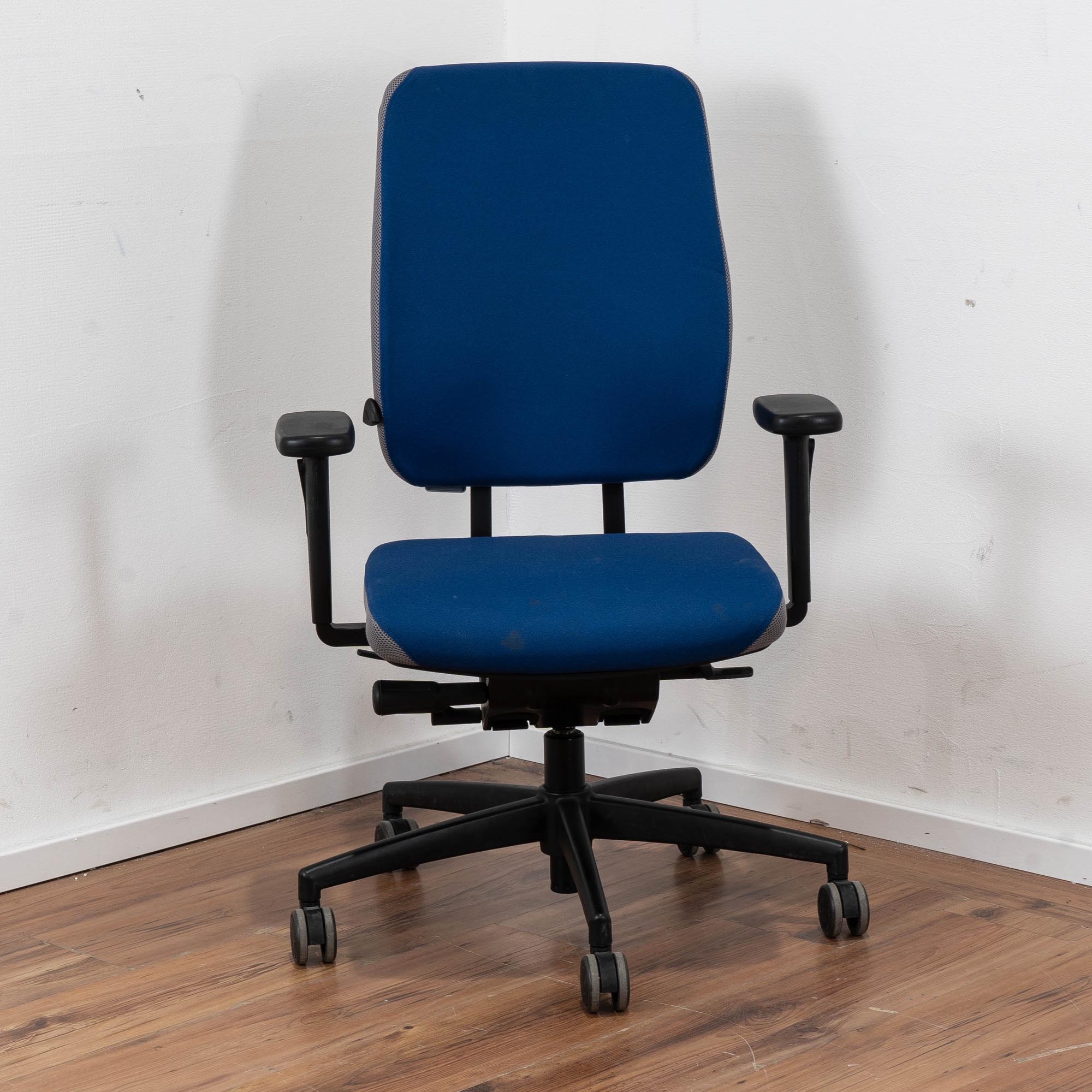 Nowy Styl Bürodrehstuhl Polster blau - Rückenlehne blau - mit Armlehnen 