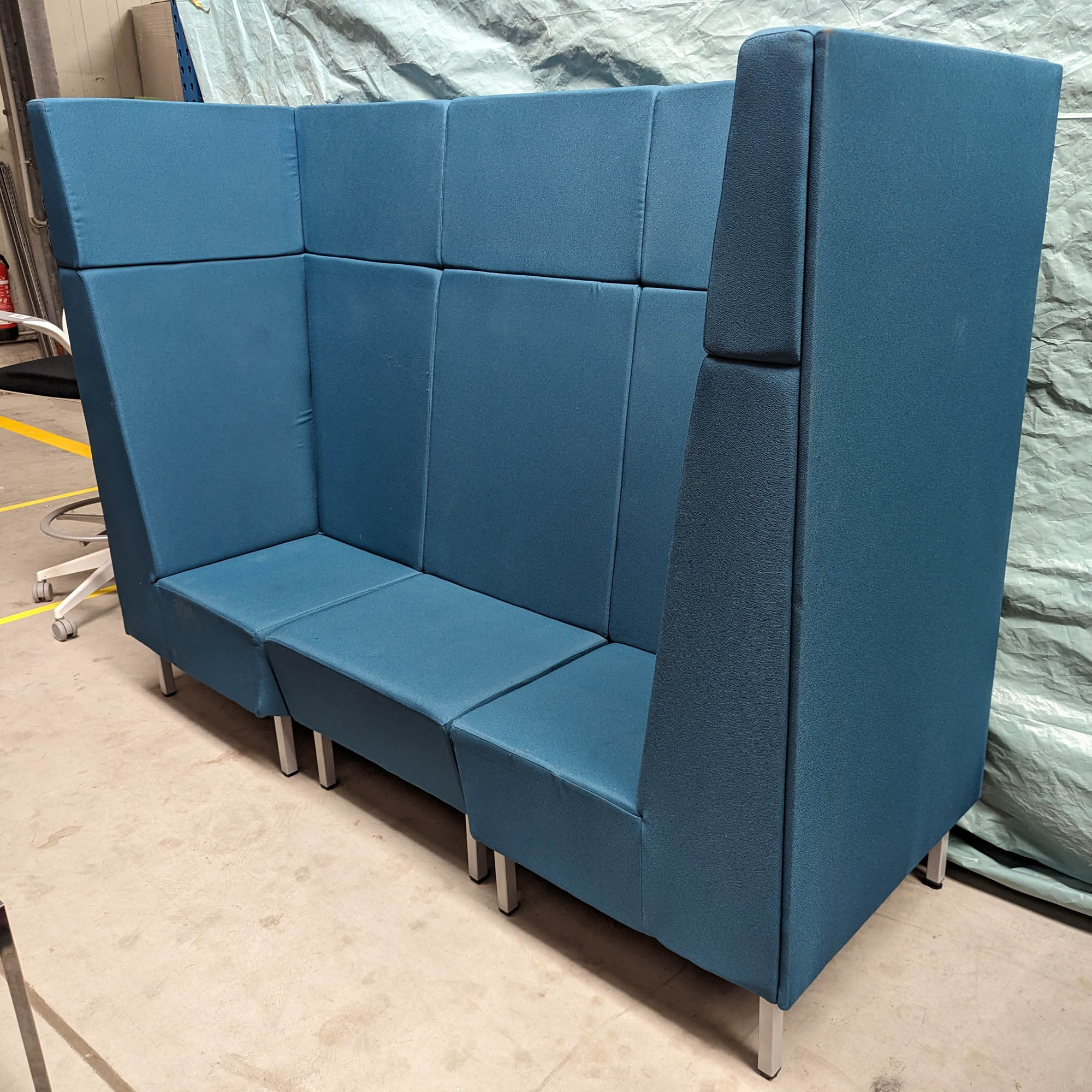Lounge Couch Stoff blau - 220 x 77 x 160 cm 
