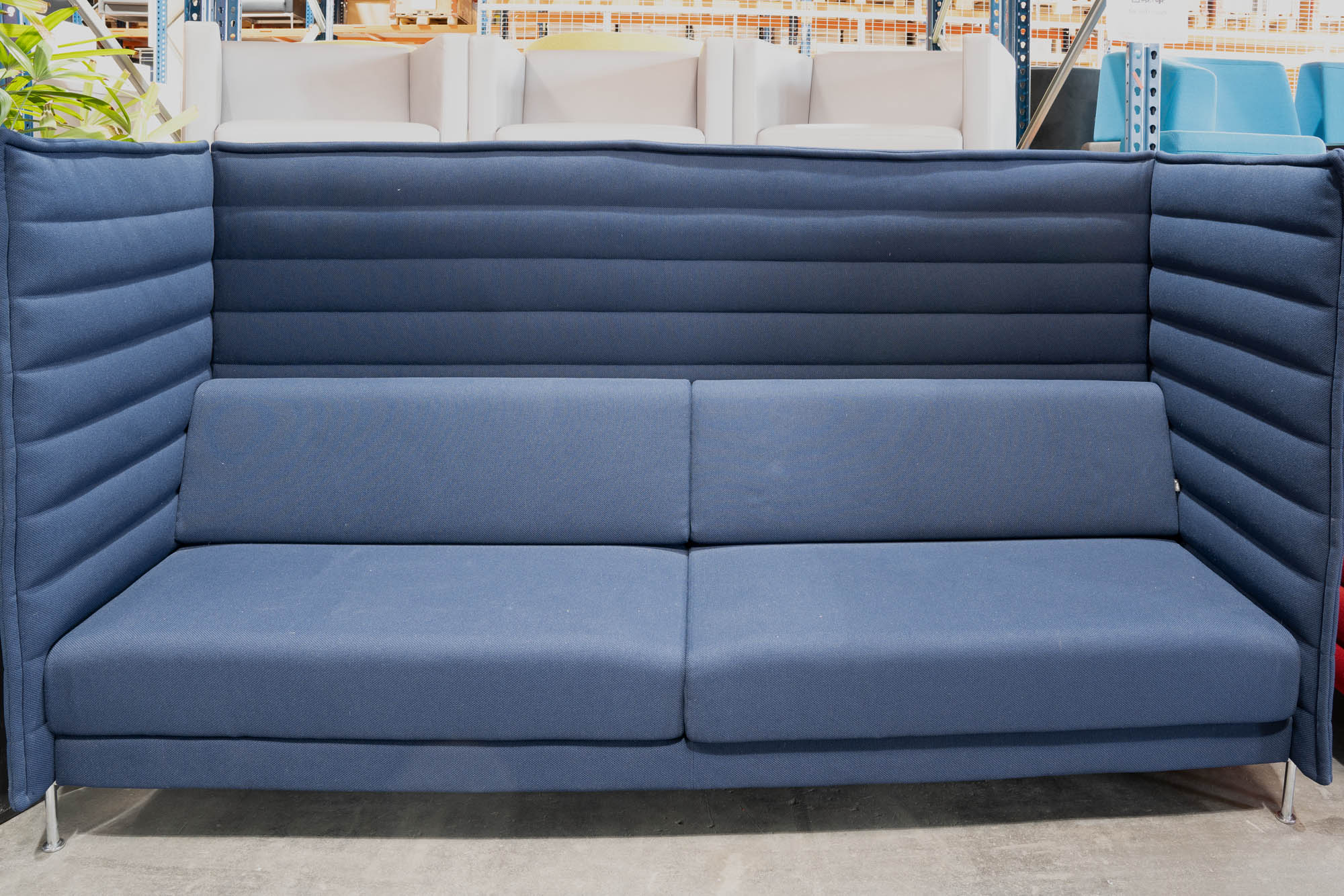 Vitra Alcove Highback Sofa blau - 240 x 140 x 80 cm - 3-Sitzer 
