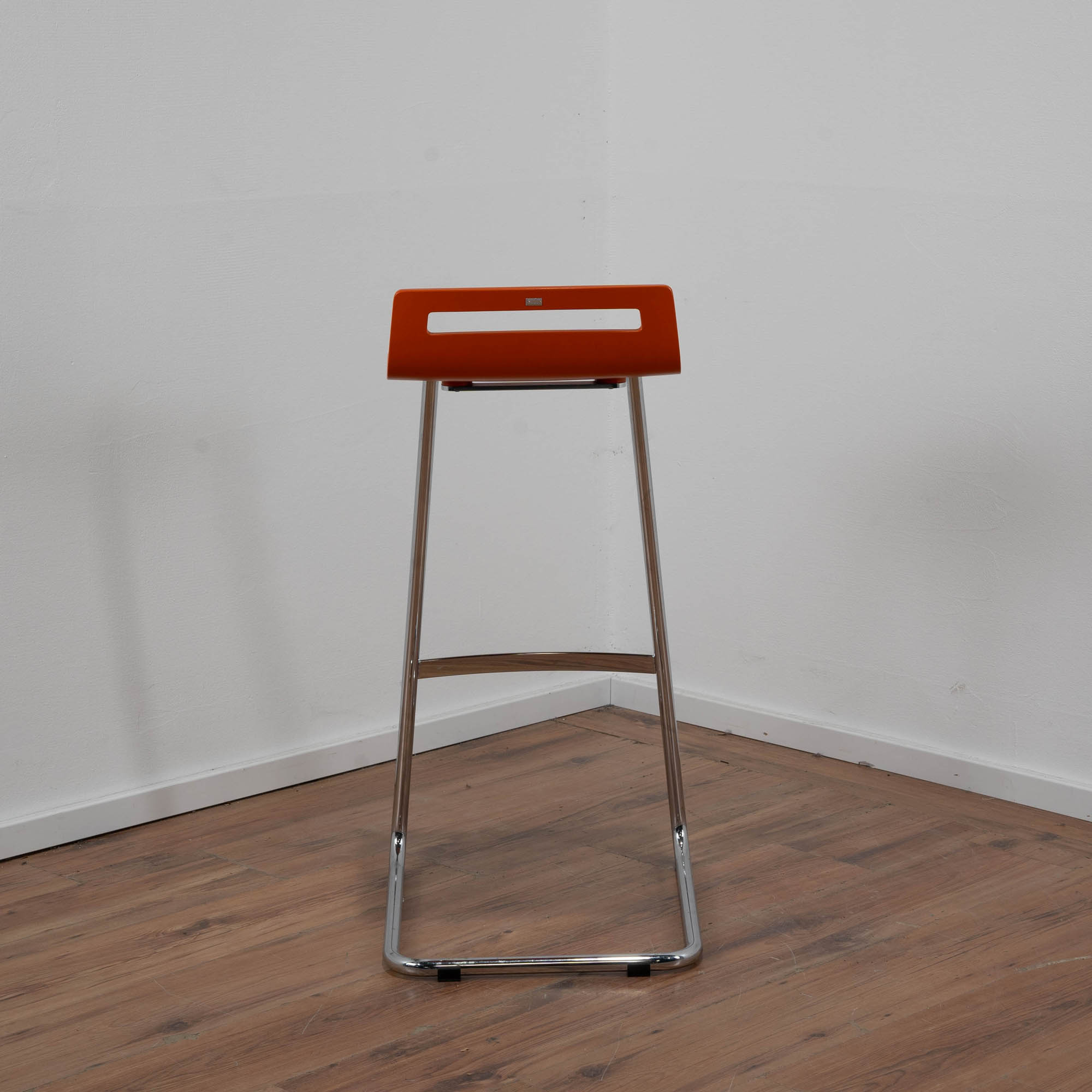 Sedus "Meet Chair" Barhocker orange - Gestell Chrom - Fußablage 
