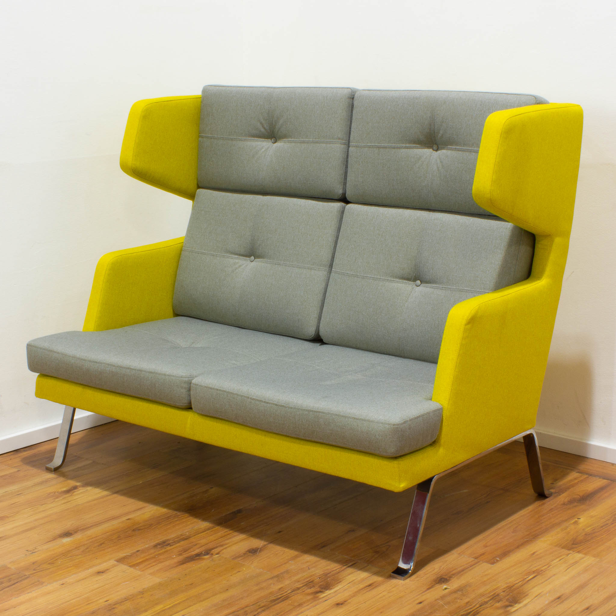 ProfiM "Flokk" 2-Sitzer Sofa - gelb & grau